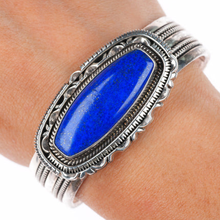 6.5" Henry Chackee/Artie Yellowhorse sterling silver Lapis cuff bracelet