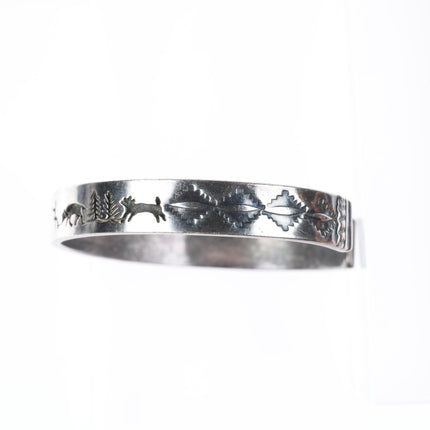 6.5" vintage Vidal Aragon Santo Domingo sterling silver cuff bracelet