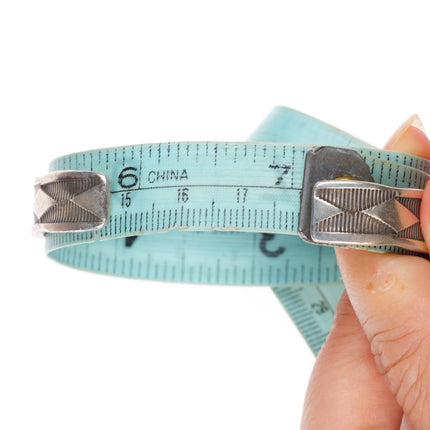 7" Nora Bill Navajo deep stamped sterling silver cuff bracelet