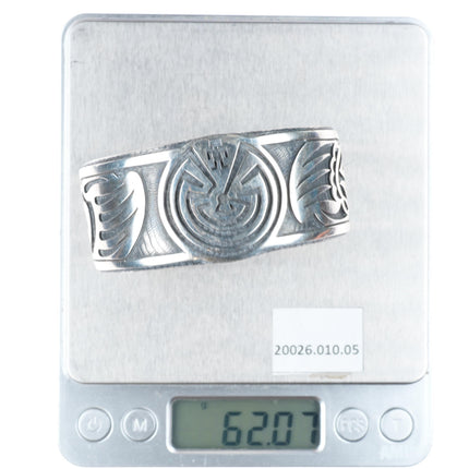 7.2" Bradley Gashwazra overlay Man in the Maze sterling silver cuff bracelet