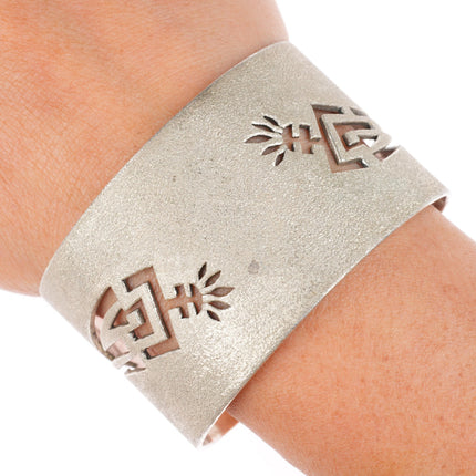 6.5" Jackie Manygoats Navajo sterling silver Kokopelli cuff bracelet