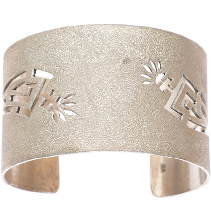 6.5" Jackie Manygoats Navajo sterling silver Kokopelli cuff bracelet