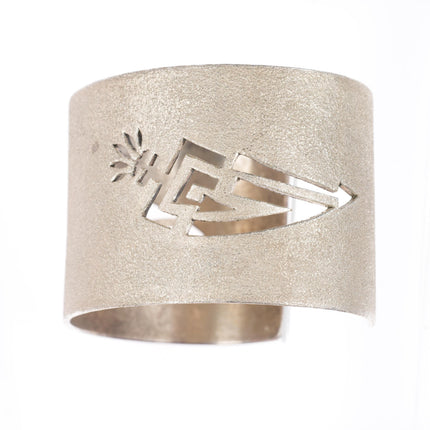 6.5" Jackie Manygoats Navajo sterling silver Kokopelli cuff bracelet