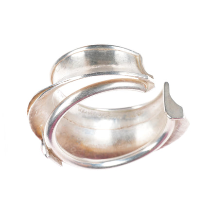6.4" Cheyenne Harris Navajo 24k gold-Sterling silver-coral cuff bracelet