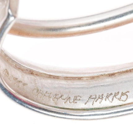 6.4" Cheyenne Harris Navajo 24k gold-Sterling silver-coral cuff bracelet