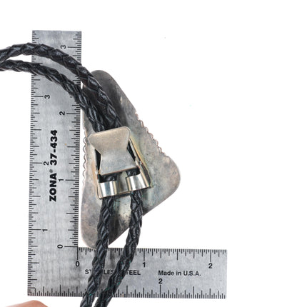 Vintage abstract sterling silver and gorgeous turquoise triangle bolo tie