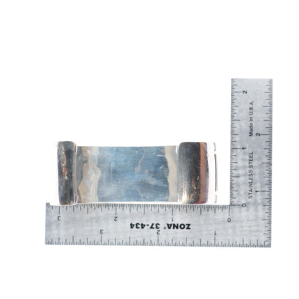 7.4" Lawrence Saufkie Hopi overlay cuff bracelet sterling silver