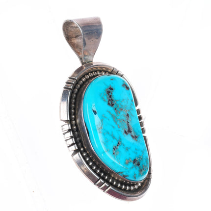 vintage Ray Begay Navajo sterling silver Kingman turquoise necklace pendant