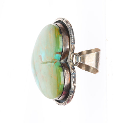 Kay Yazzie Navajo sterling silver high grade turquoise carved heart pendant