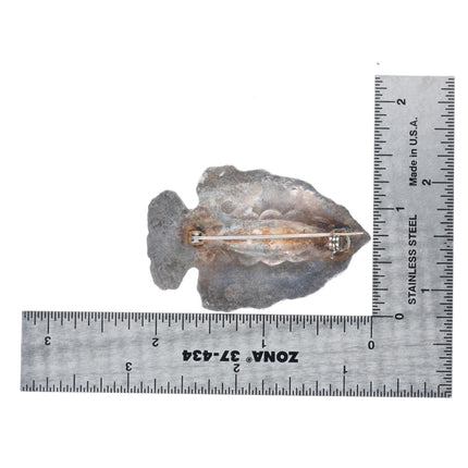 Vintage Navajo sterling silver deep stamped arrowhead pin/brooch
