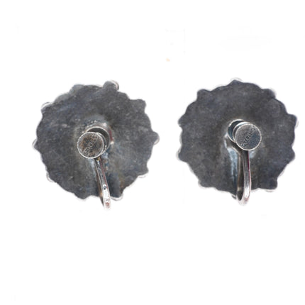 1940's-50's Zuni sterling silver vintage turquoise cluster earrings