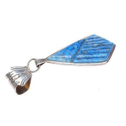 Pete Sierra Navajo sterling silver Denim Lapis cobblestone inlay pendant