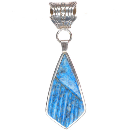 Pete Sierra Navajo sterling silver Denim Lapis cobblestone inlay pendant