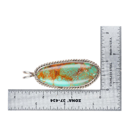 Big Ben Chavez Navajo sterling silver red webbed turquoise pendant