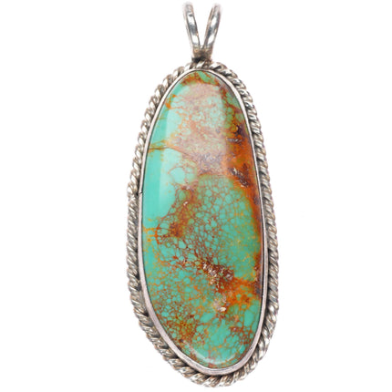 Big Ben Chavez Navajo sterling silver red webbed turquoise pendant