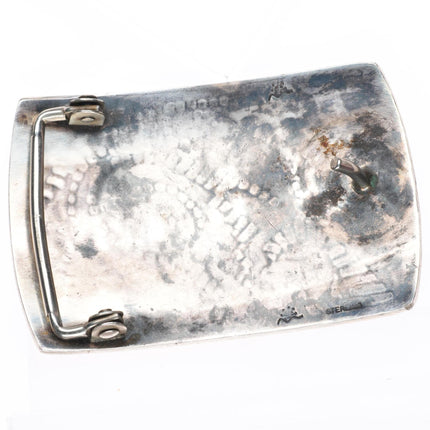 Vintage Hopi overlay kokopelli/lizard sterling silver buckle for 1.5" belt