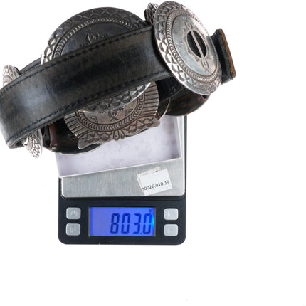 42" Heavy Navajo sterling silver first phase style concho belt FAT