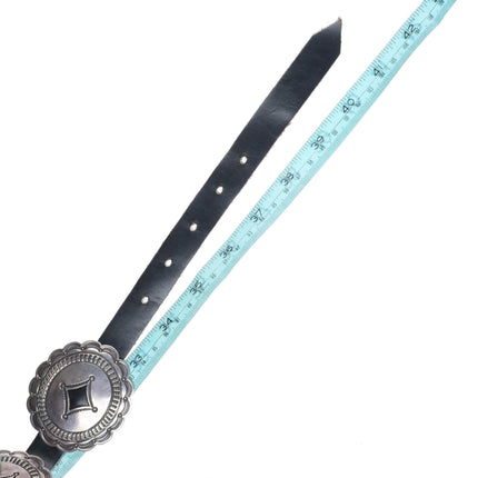 Vintage Fred Thompson Navajo sterling silver first phase style concho belt