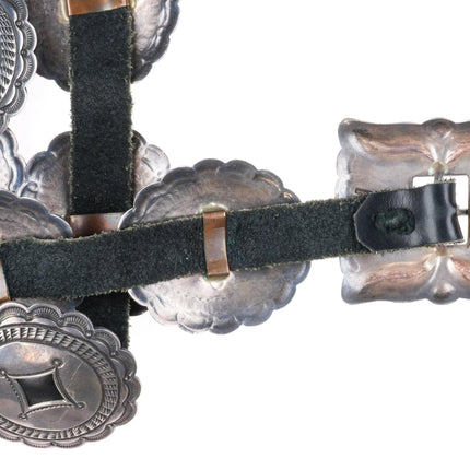 Vintage Fred Thompson Navajo sterling silver first phase style concho belt