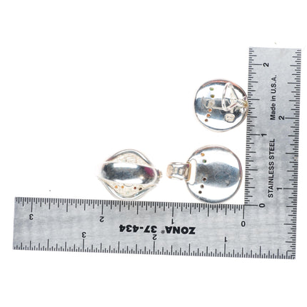 Sterling silver/18K gold Eric Grossbardt Face Ring/Pendant/ clip-on Earrings set