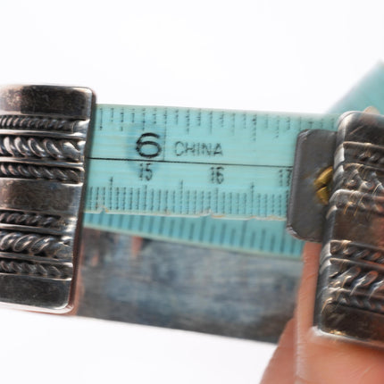 6.7" Heavy Tom Hawk Navajo sterling silver braided wide band cuff bracelet