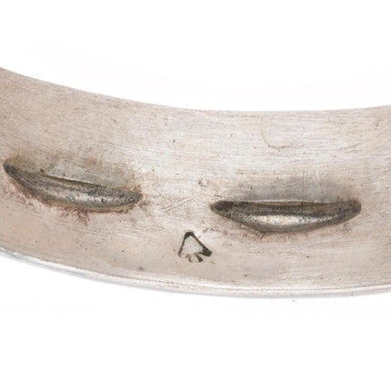 6.75" Greg Lewis Acoma deep stamped sterling silver cuff bracelet