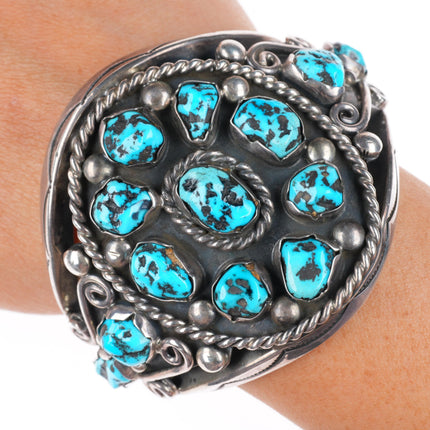 6.25" Vintage Richard Henry Yazzie Navajo sterling silver cuff bracelet