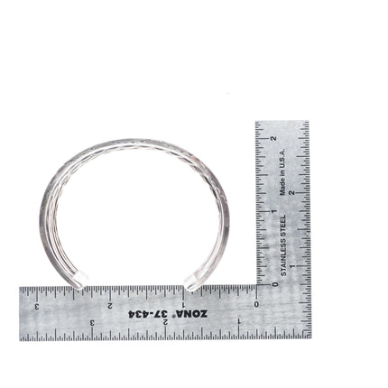 6.4" Vintage Navajo 4 stack carinated/twisted wire sterling silver cuff bracelet