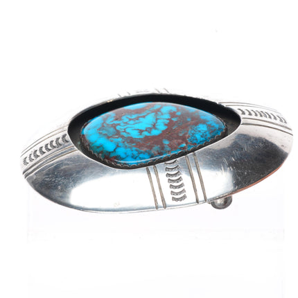 Aaron Chischiligi high grade Bisbee turquoise sterling silver buckle 1.75" belt