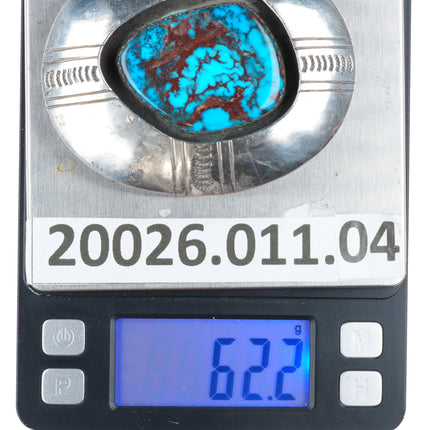 Aaron Chischiligi high grade Bisbee turquoise sterling silver buckle 1.75" belt