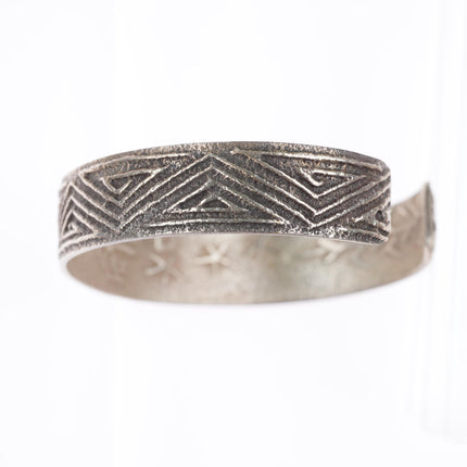 6.9" Gilbert Dino Garcia Santo Domingo Tufa Cast sterling silver cuff bracelet