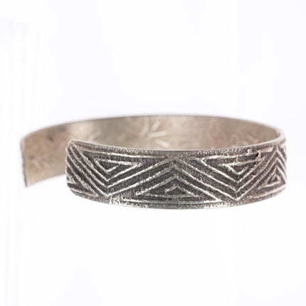 6.9" Gilbert Dino Garcia Santo Domingo Tufa Cast sterling silver cuff bracelet