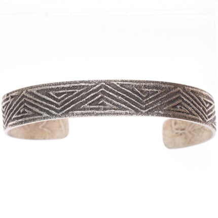 6.9" Gilbert Dino Garcia Santo Domingo Tufa Cast sterling silver cuff bracelet