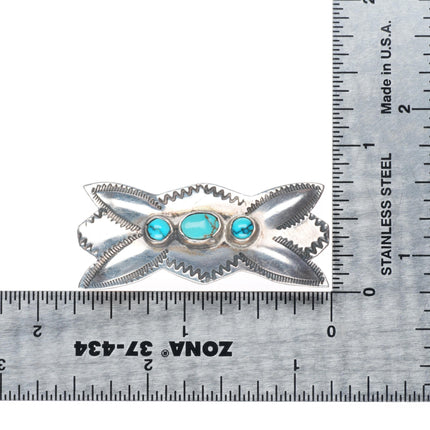 c1940's vintage Navajo sterling silver butterfly form pin/brooch nice turquoise