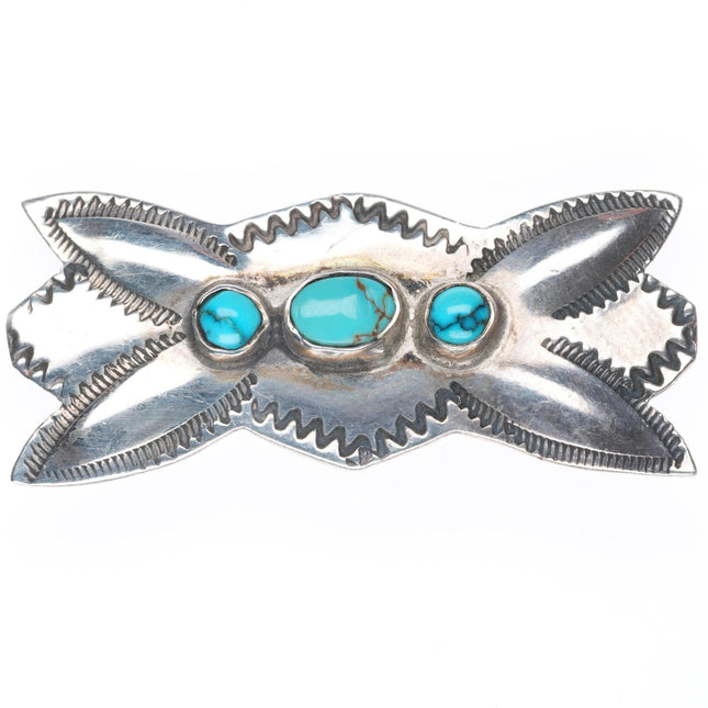 c1940's vintage Navajo sterling silver butterfly form pin/brooch nice turquoise