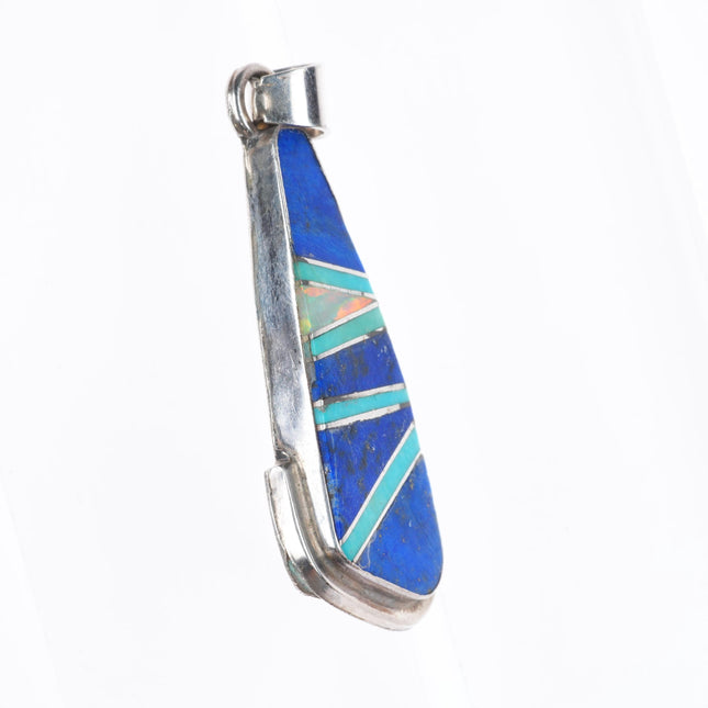 Sierra Smallbird southwestern sterling silver lapis/opal/turquoise inlay pendant