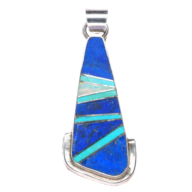 Sierra Smallbird southwestern sterling silver lapis/opal/turquoise inlay pendant