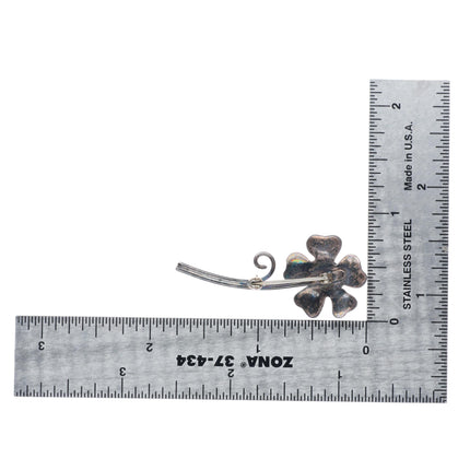 Vintage Navajo sterling silver flower pin/brooch with turquoise