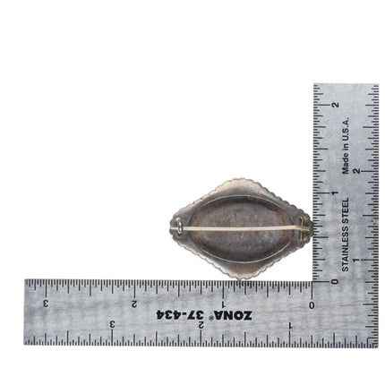 Antique Sterling silver 14k gold accented mourning/sweetheart pin/brooch