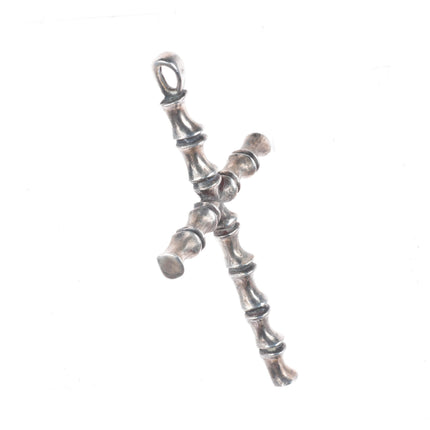 Huge retired James Avery sterling silver bamboo cross pendant