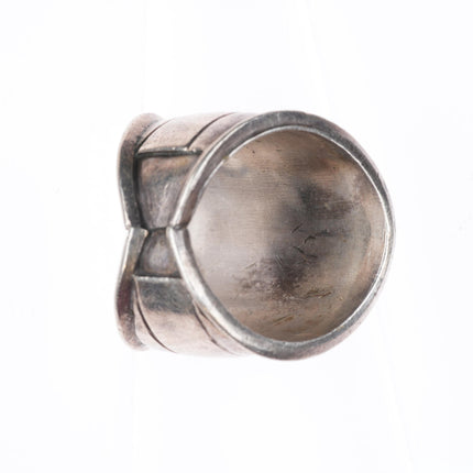 sz10 vintage Navajo sterling silver turquoise size 10 ring