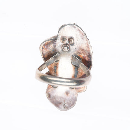 sz7 Felicita Eustace Cochiti Pueblo carved turquoise sterling silver ring