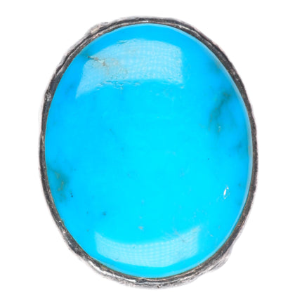 sz9.25 PB southwestern sterling silver turquoise brutalist style ring