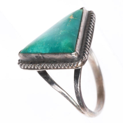 sz9 vintage AC Navajo sterling silver turquoise triangle ring