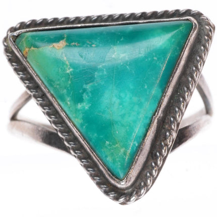sz9 vintage AC Navajo sterling silver turquoise triangle ring