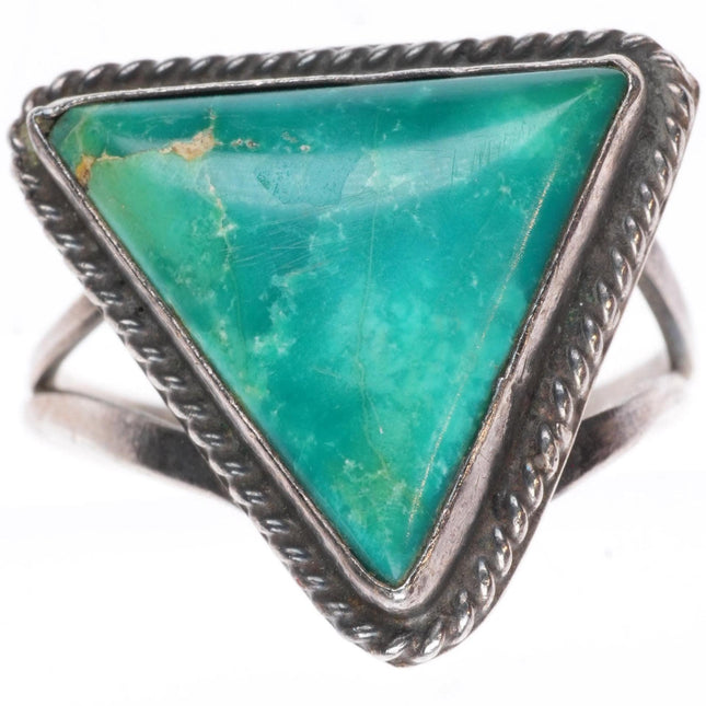 sz9 vintage AC Navajo sterling silver turquoise triangle ring