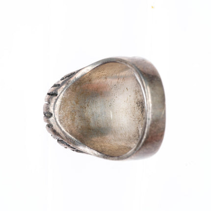 sz11 vintage Navajo sterling silver picture Jasper size 11 men's ring