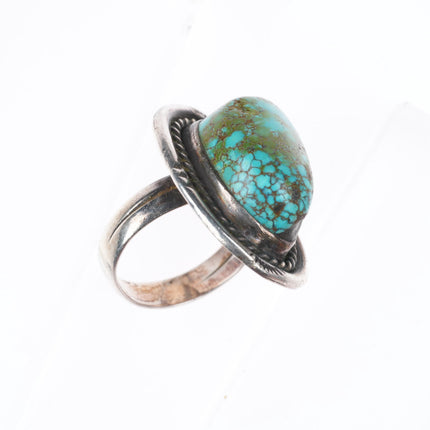 sz6.75 vintage Yazzie Navajo sterling silver  red spiderweb turquoise ring