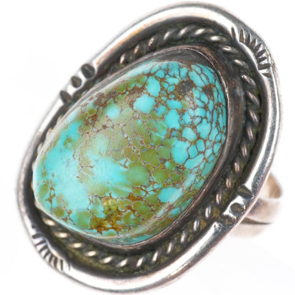 sz6.75 vintage Yazzie Navajo sterling silver  red spiderweb turquoise ring