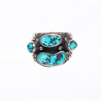 sz7.5 Annabelle Peterson Navajo sterling silver turquoise 4 stone ring